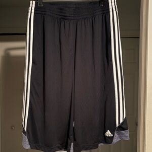 Adidas Black Athletic Shorts with Classic Stripes